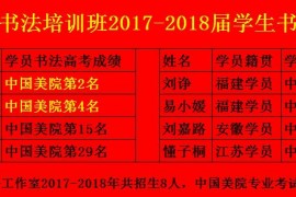 杭州望崖阁书法高考培训班2017-2018届学生书法高考成绩
